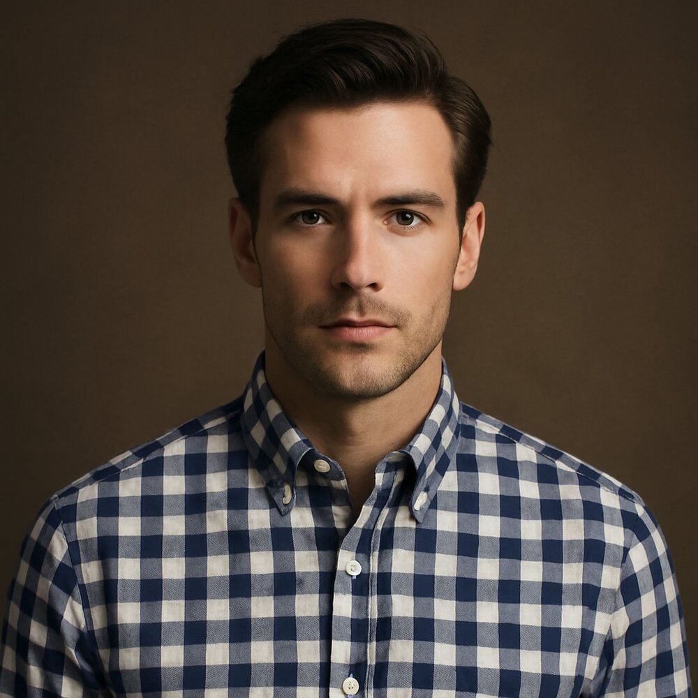 Brooks Brothers Navy & White Gingham Button-Down Shirt – Size Large